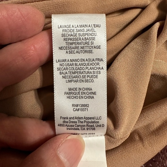 Dress The Population Audrey Dress, Lilac/Nude, Size Medium (v) - Picture 13 of 14